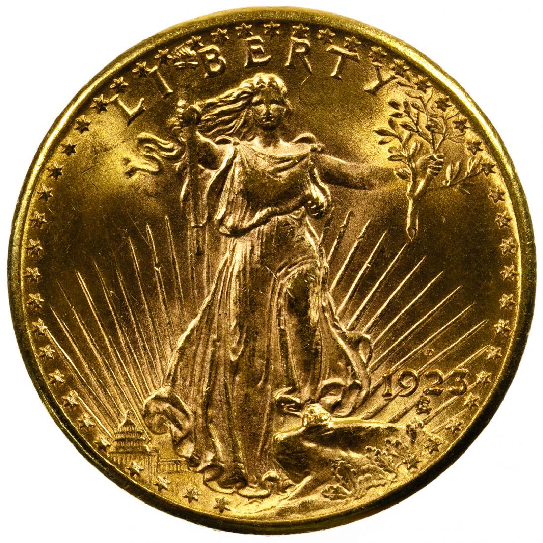 1923-D $20 Gold Unc. (1 of 2)