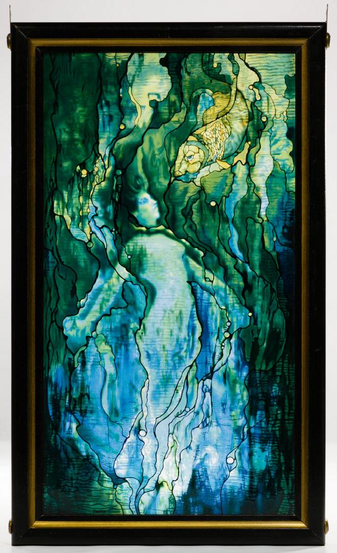 (After) Tiffany Mermaid Stained Glass Tableau (1 of 4)