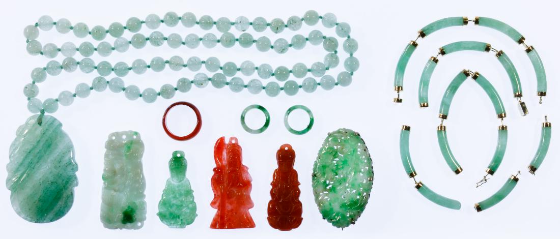 Carved Jadeite Jade Jewelry Assortment (1 of 4)
