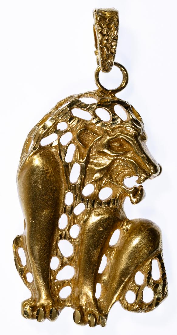 14k Gold Lion Pendant