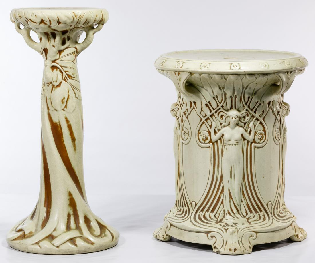 Weller Pottery 'Clinton Ivory' Jardiniere Bases (1 of 5)