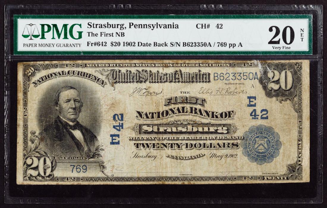 1902 $20 National FNB Strasburg VF-20 NET PMG (1 of 2)