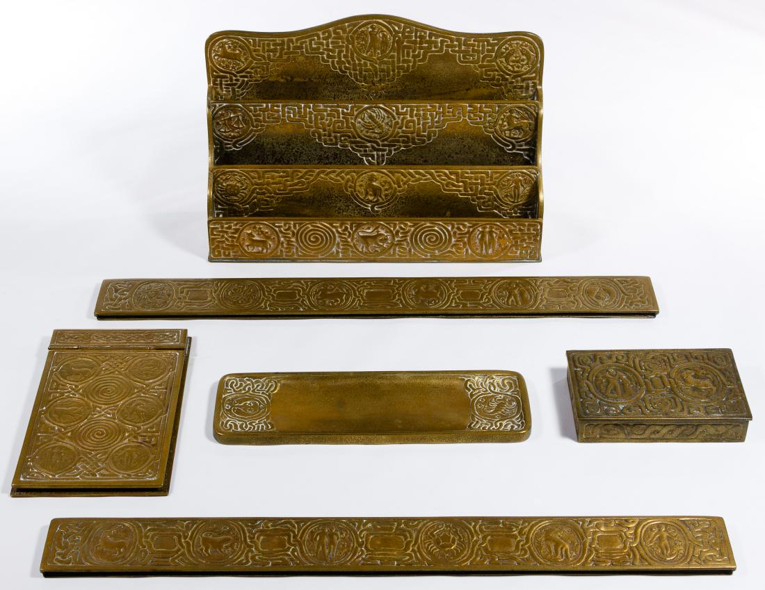 Tiffany Studios 'Zodiac' Partial Desk Set (1 of 14)