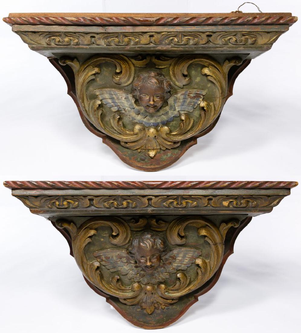 Renaissance Style Carved Wood Wall Shelves (1 of 3)
