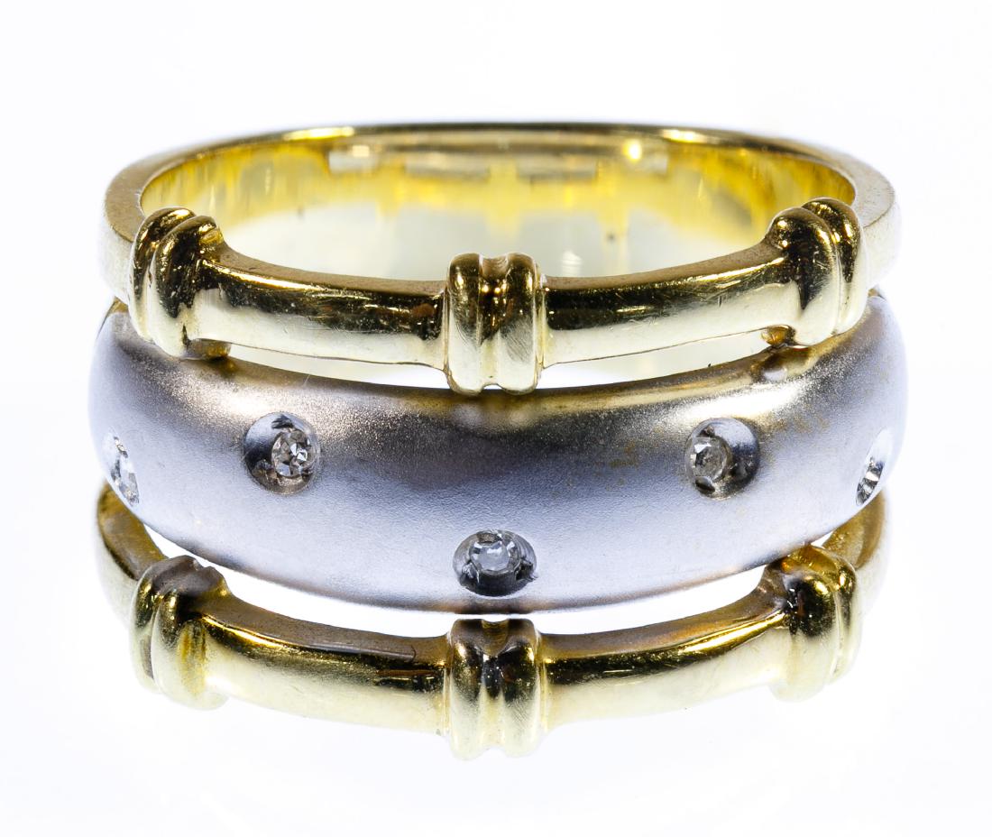 18k Two-Color Gold and Diamond Ring (1 of 3)