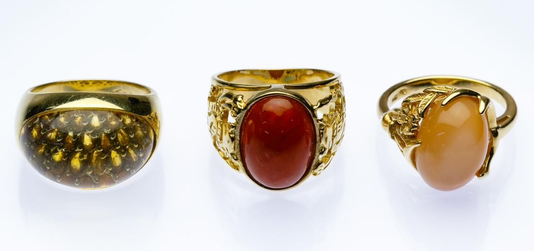 14k Gold and Semi-Precious Gemstone Ring Assortment (1 of 2)