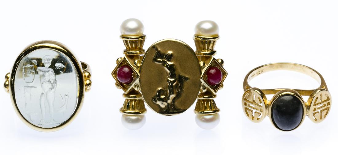14k Gold and Semi-Precious Gemstone Ring Assortment (1 of 2)