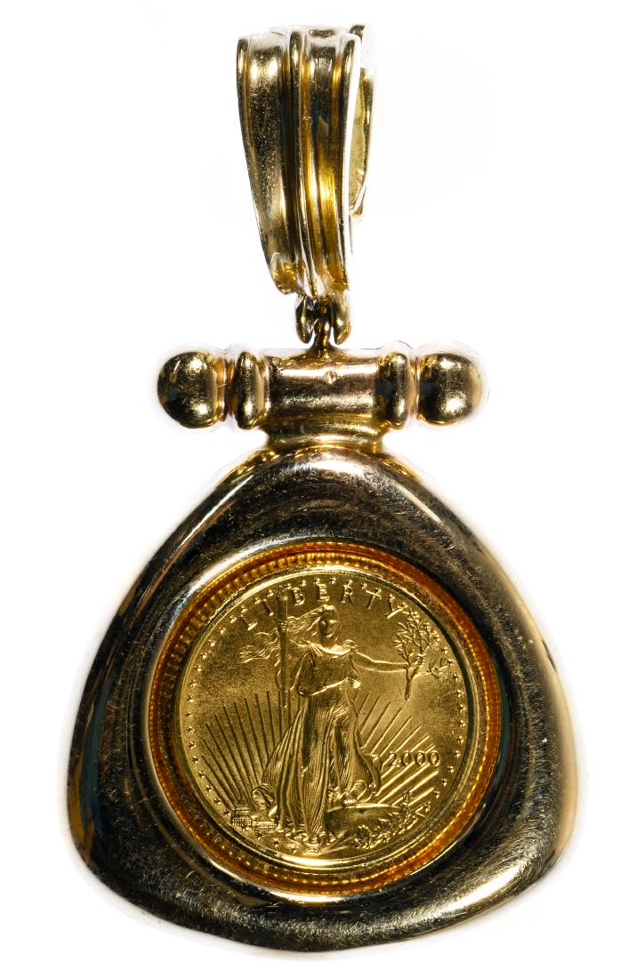 Gold Coin mounted in 14k Gold Pendant (1 of 2)
