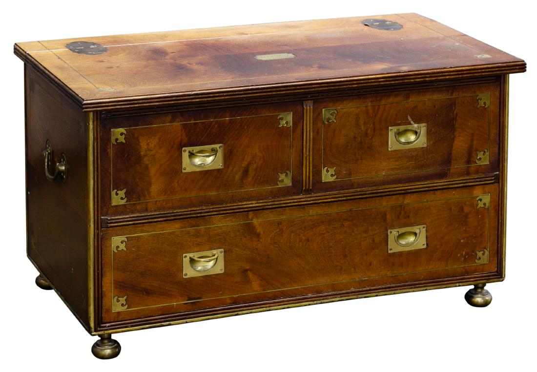 Campaign Style Walnut Chest (1 of 4)