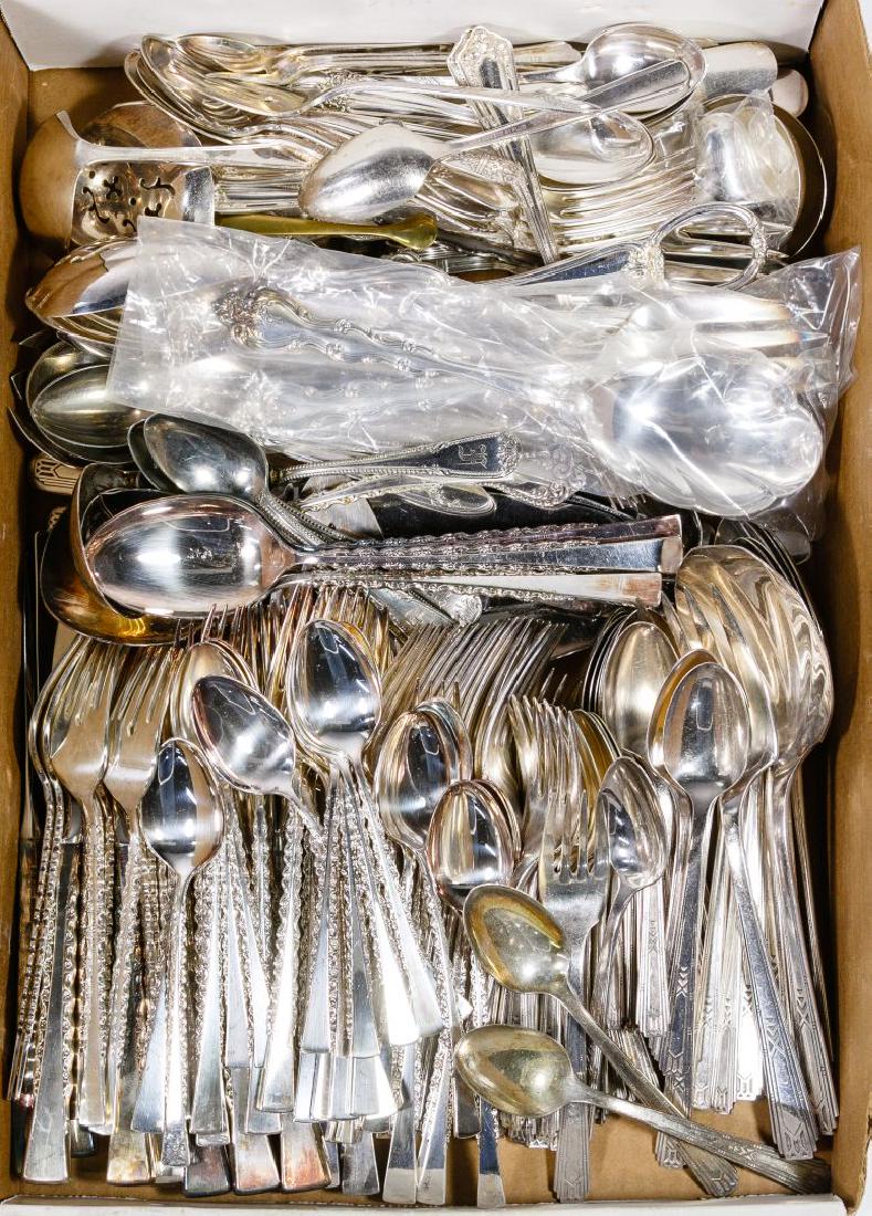 Silverplate Flatware Assortment: Silverplate Flatware Assortment Over two-hundred pieces including International Deep Silver 'Camille' having twelve dinner knives, twelve dinner forks, thirteen salad forks, fifteen teaspoons and nine