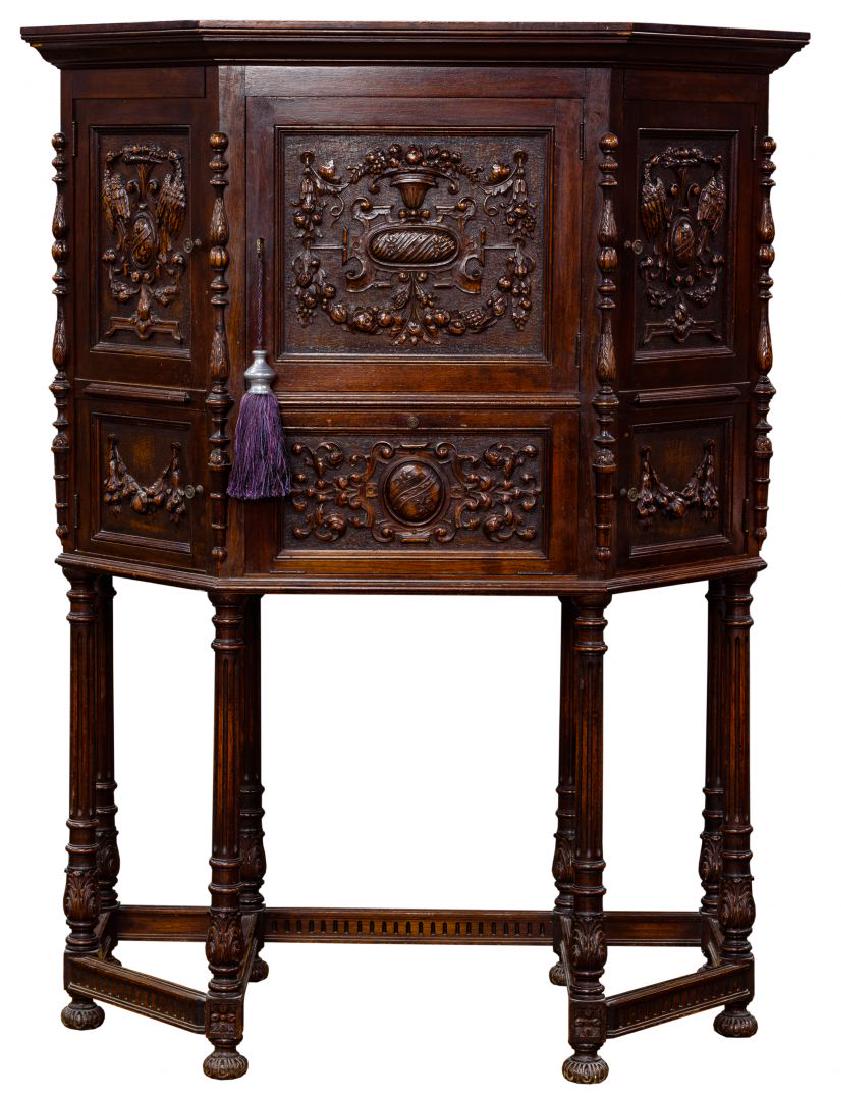 Renaissance Revival Style Carved Mahogany Chest on (1 of 2)