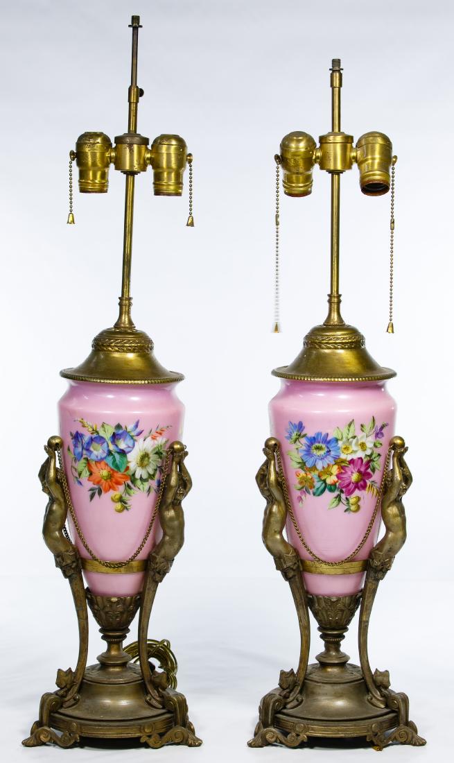Bristol Glass Hand Painted Table Lamps (1 of 2)