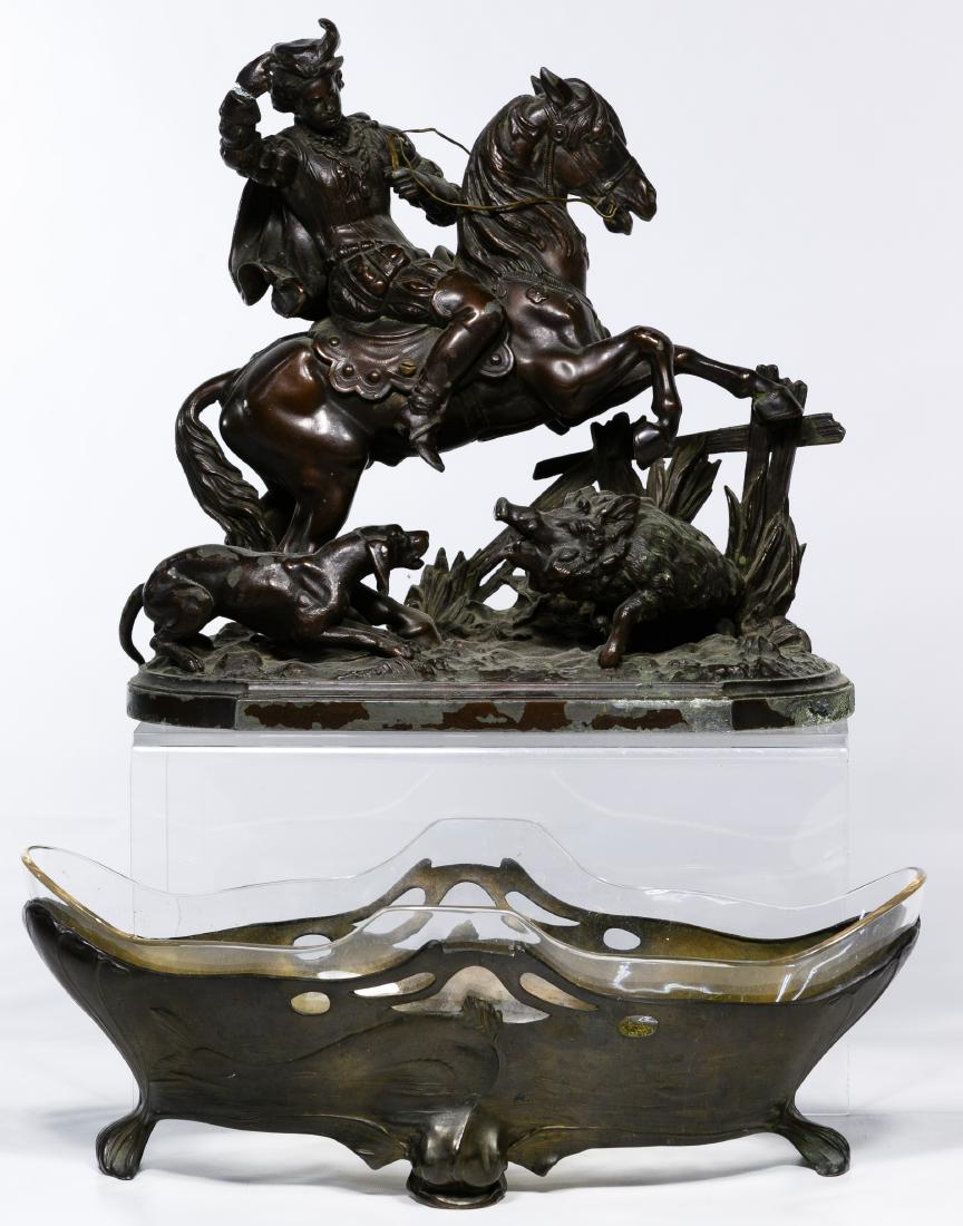 Bronze Statue and Center Bowl (1 of 2)