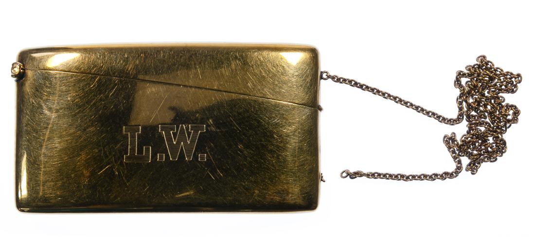 14k Gold Calling Card Holder on Chain (1 of 3)
