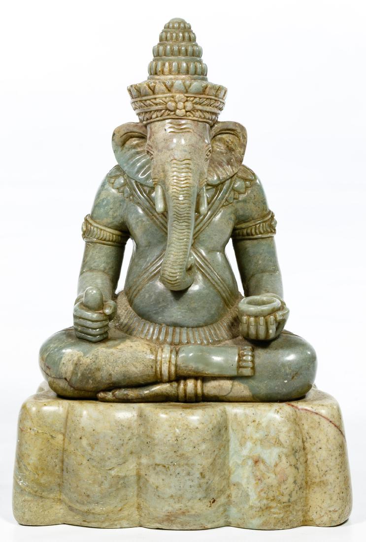 Asian Carved Jadeite Jade 'Ganesha' Statue (1 of 9)