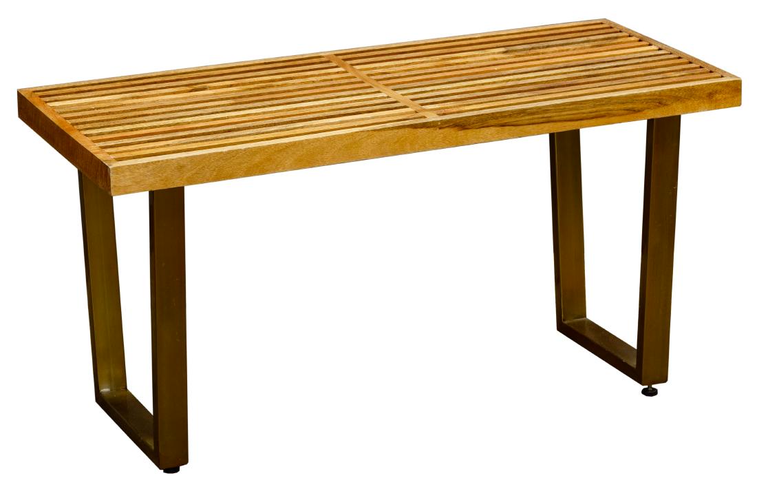 MCM-style Teak Slat Bench (1 of 1)