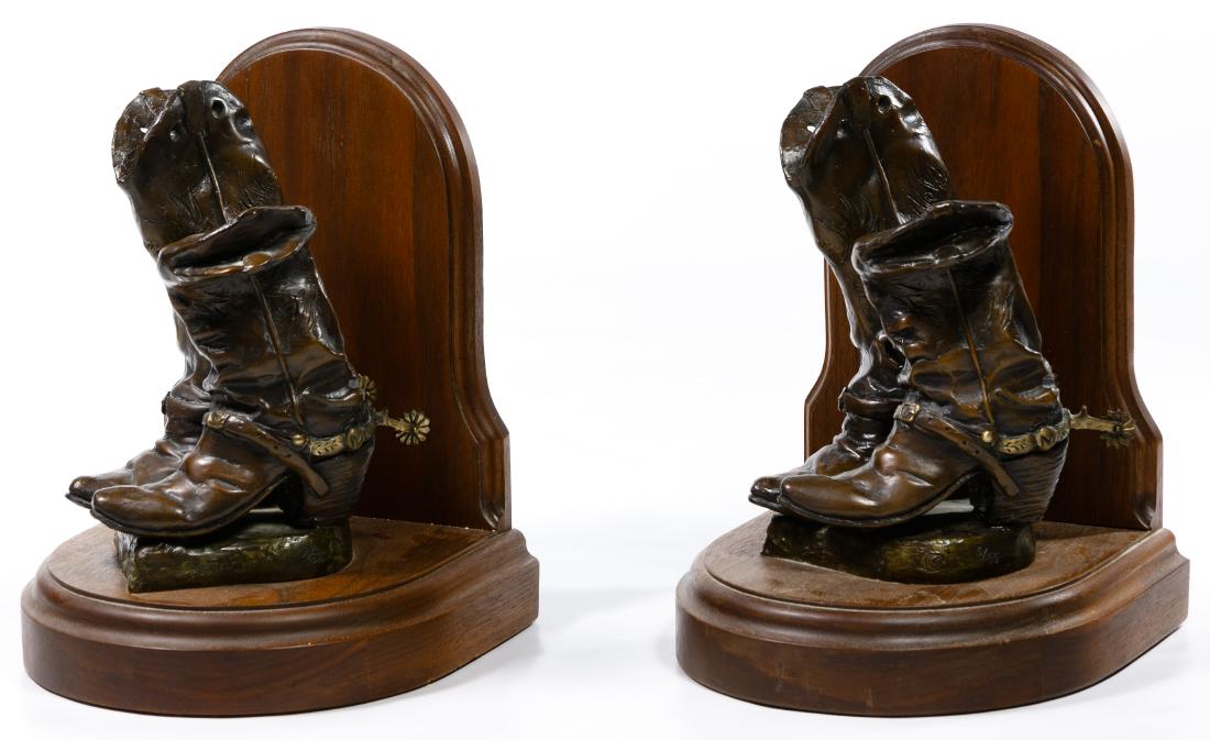 Bob Parks (American, 1943-2017) Bronze Book Ends (1 of 4)