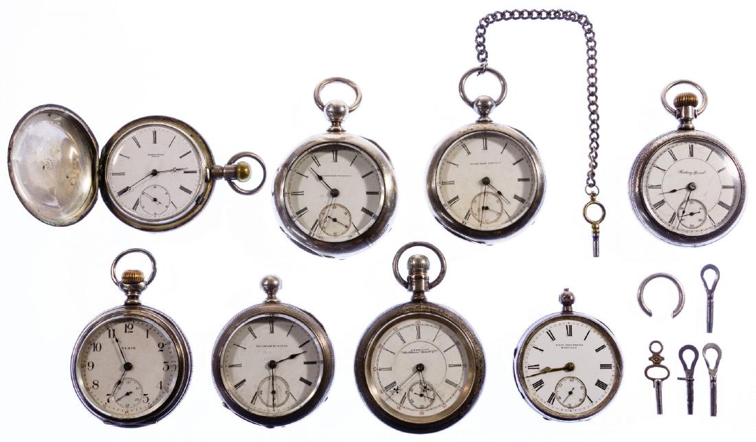 Sterling Silver and Coin Silver Pocket Watch Assortment (1 of 3)