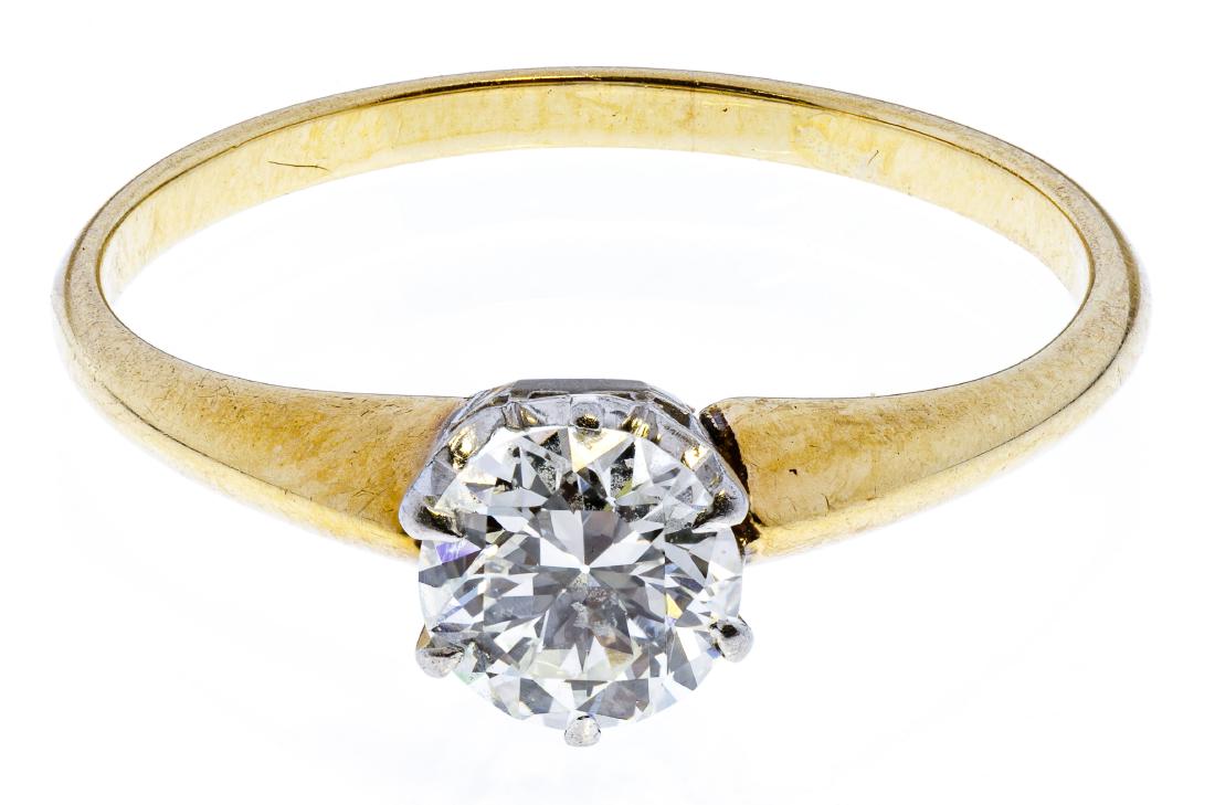 14k Yellow Gold and Diamond Solitaire Ring: 14k Yellow Gold and Diamond Solitaire Ring Having a round cut diamond weighing approximately 0.50CT, SI-1/2 clarity, G/H color; marked '14k' Condition: Very Good, light wear; gemstone(s) tested on the