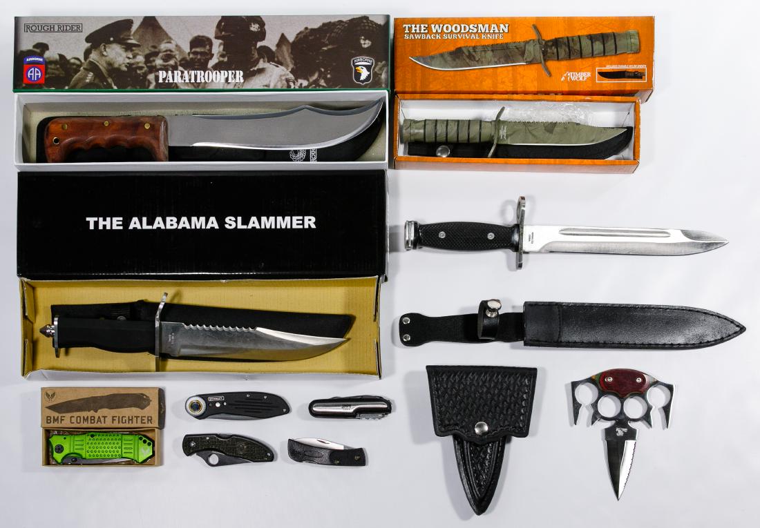 Chinese Knife Assortment: Chinese Knife Assortment Thirty-three items including a 'Timber Wolf' #TW337, three 'Ridge Runner' #RR581, #RR535, #RR613, 'United Cutlery' #UC287OS, #UC2653, 'Rough Rider' #RR228, #RR229, #RR1128, 'B