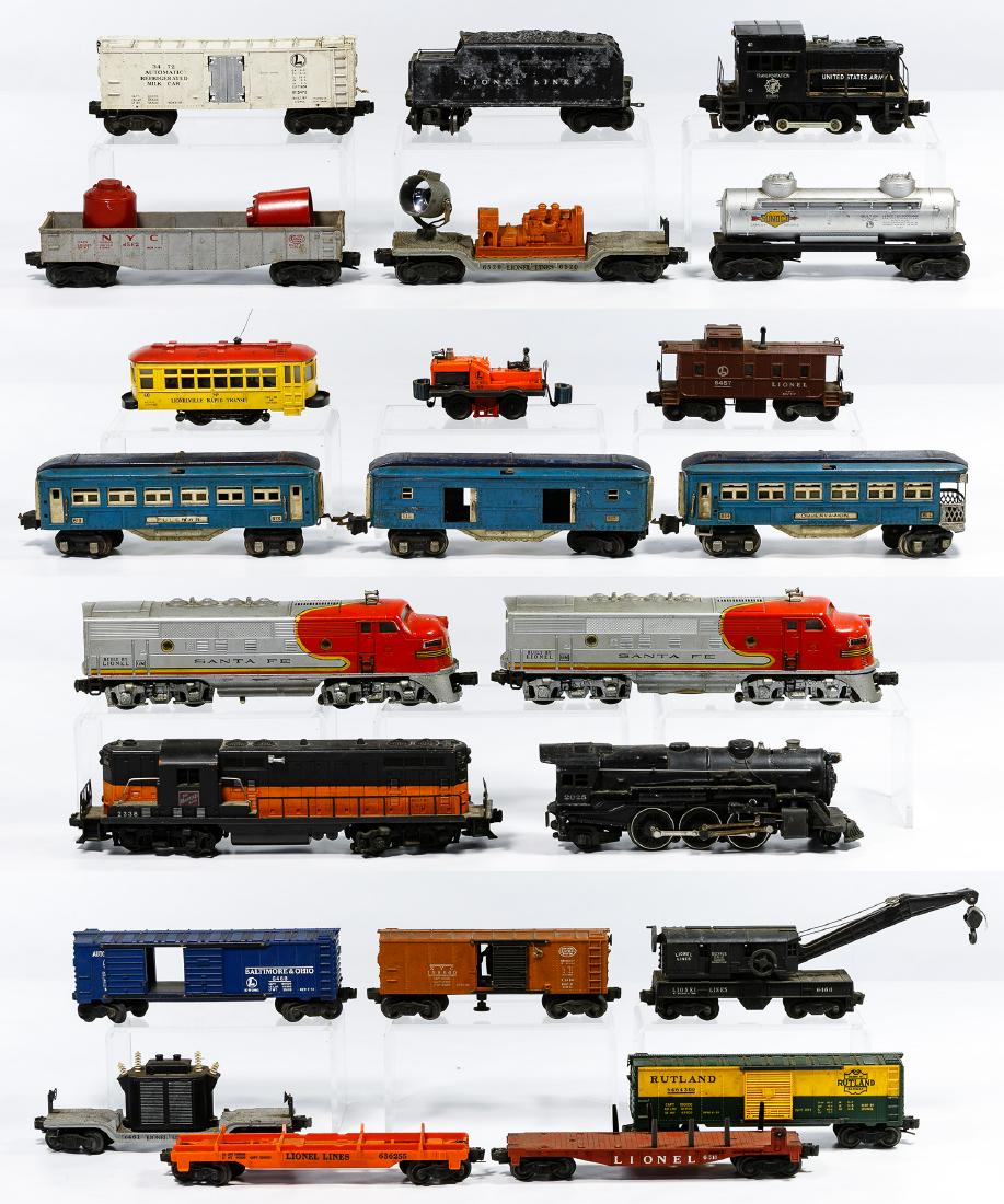 Lionel Model Train Assortment: Lionel Model Train Assortment Twenty-three items including #3464 with box, #6362 with box, #6511 with box, #6468 with box, #6404 with box, #6461 with box, #6460 with box, #50, #3472, (2) 2353, #60, #2