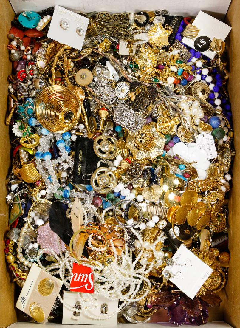 Costume Jewelry Assortment: Costume Jewelry Assortment Approximately twenty-six pounds of costume jewelry including necklaces, link bracelets, earrings, rings, most unmarked with a few marked from 'Jon St. Paul,' 'Ellen Designs,