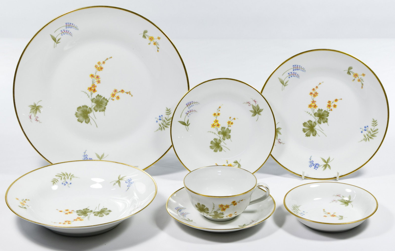 Richard Ginori 'Gin 171' China Service: Richard Ginori 'Gin 171' China Service Seventy-five pieces including (12) dinner plates, (11) bowls, (11) salad plates, (12) bread & butter plates, (12) berry bowls, (11) cups, (12) saucers, (2) platt