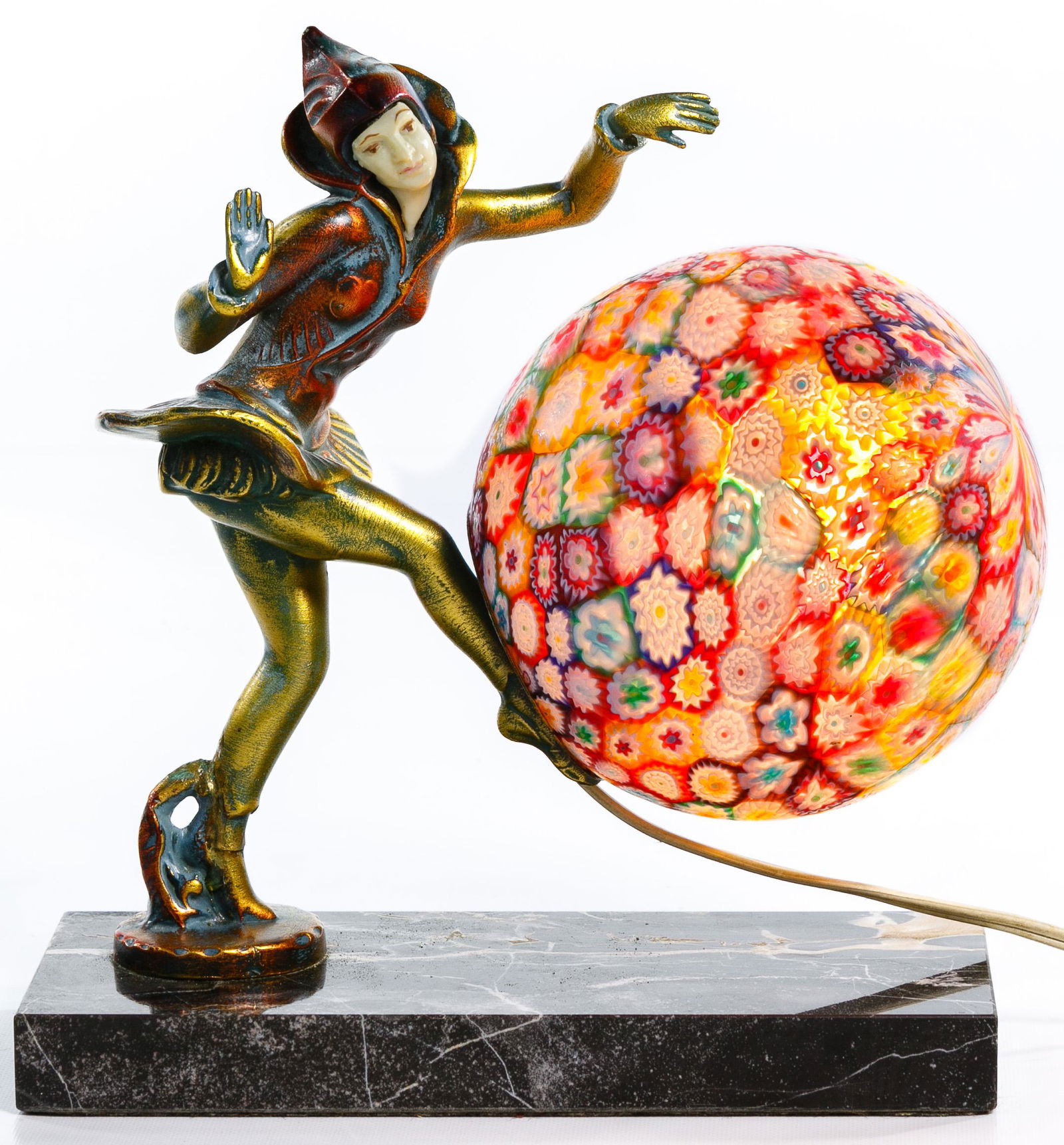 Gerdago For J B Hirsch Pixie Lamp With Millefiori Shade