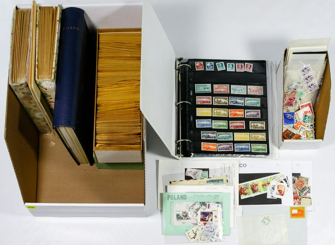World Stamp Assortment: World Stamp Assortment Including (13) albums and (7) boxes of stamps; primarily Polish and German; most post World War II Category: Stamps > World Stamps Shipping Status: Leonard Auction, Inc. will pr