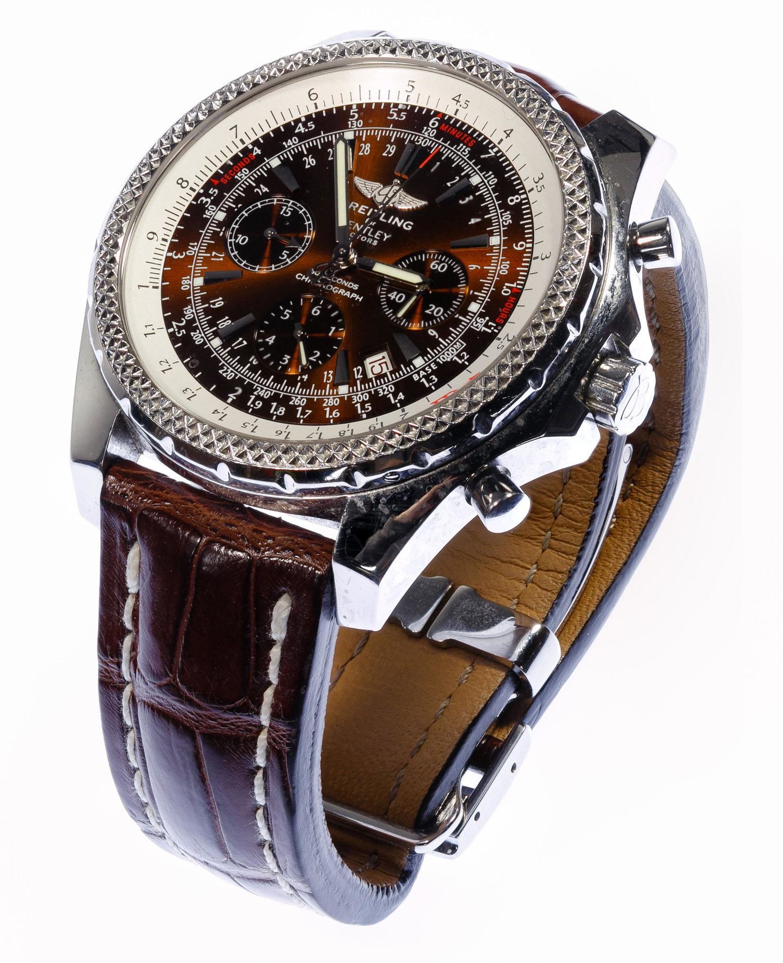 Breitling Bentley Edition Men's Wrist Watch: Breitling Bentley Edition Men's Wrist Watch Automatic wrist watch; #A25362; serial #2027447; having a bronze 'tobacco' dial with chronograph and date window Condition: Very Good, light surface wear ov