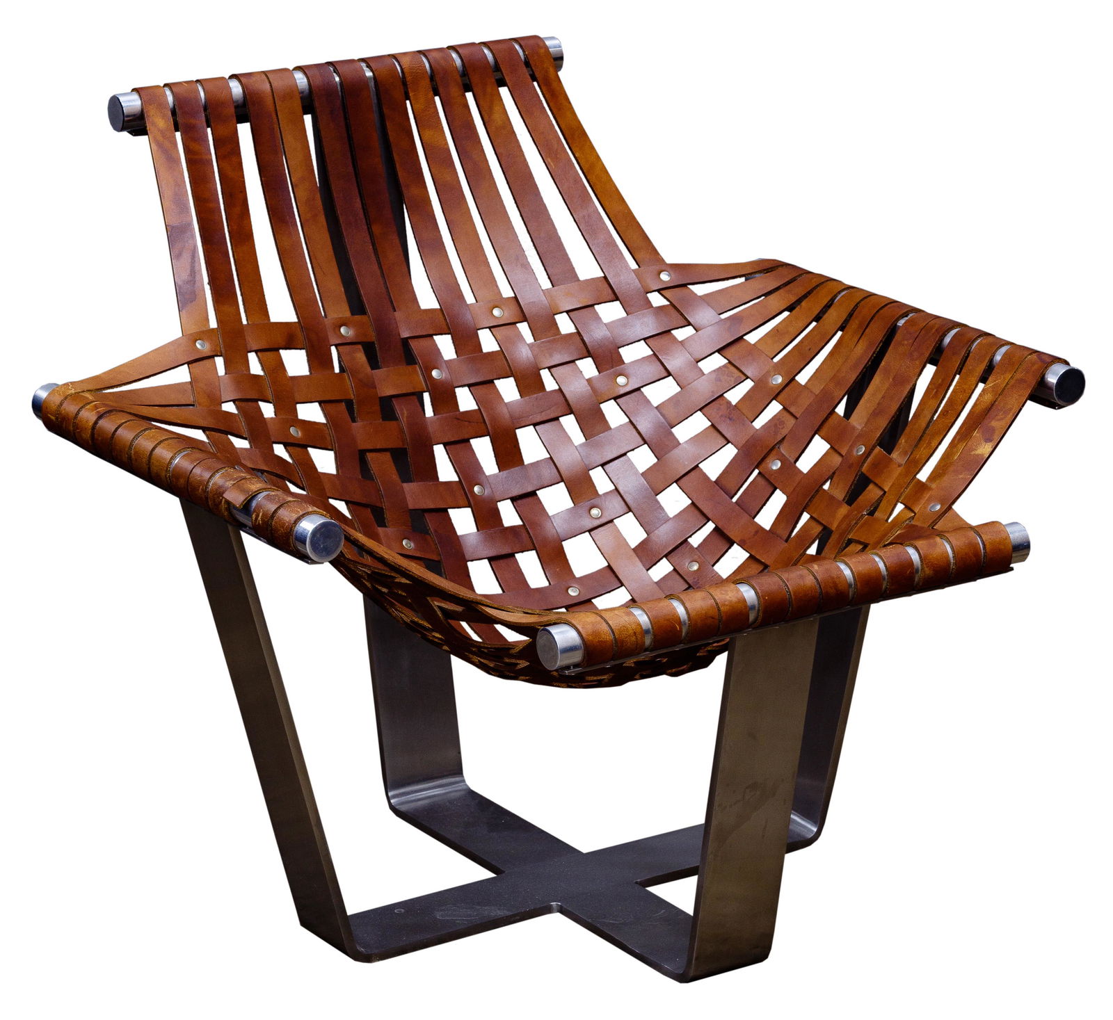 Jeff Messerschmidt Aluminum and Leather Sling Chair (1 of 5)