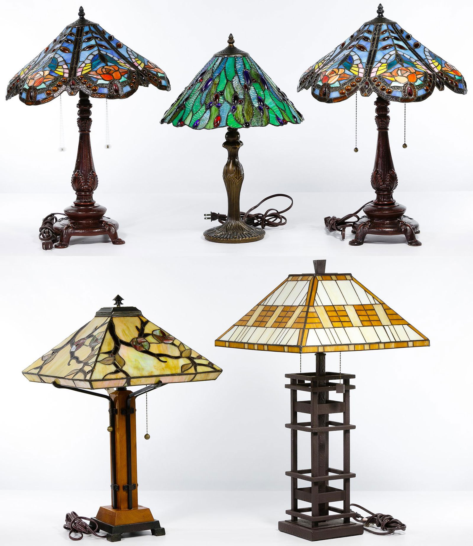 Reproduction Tiffany Style Lamp Assortment (1 of 3)