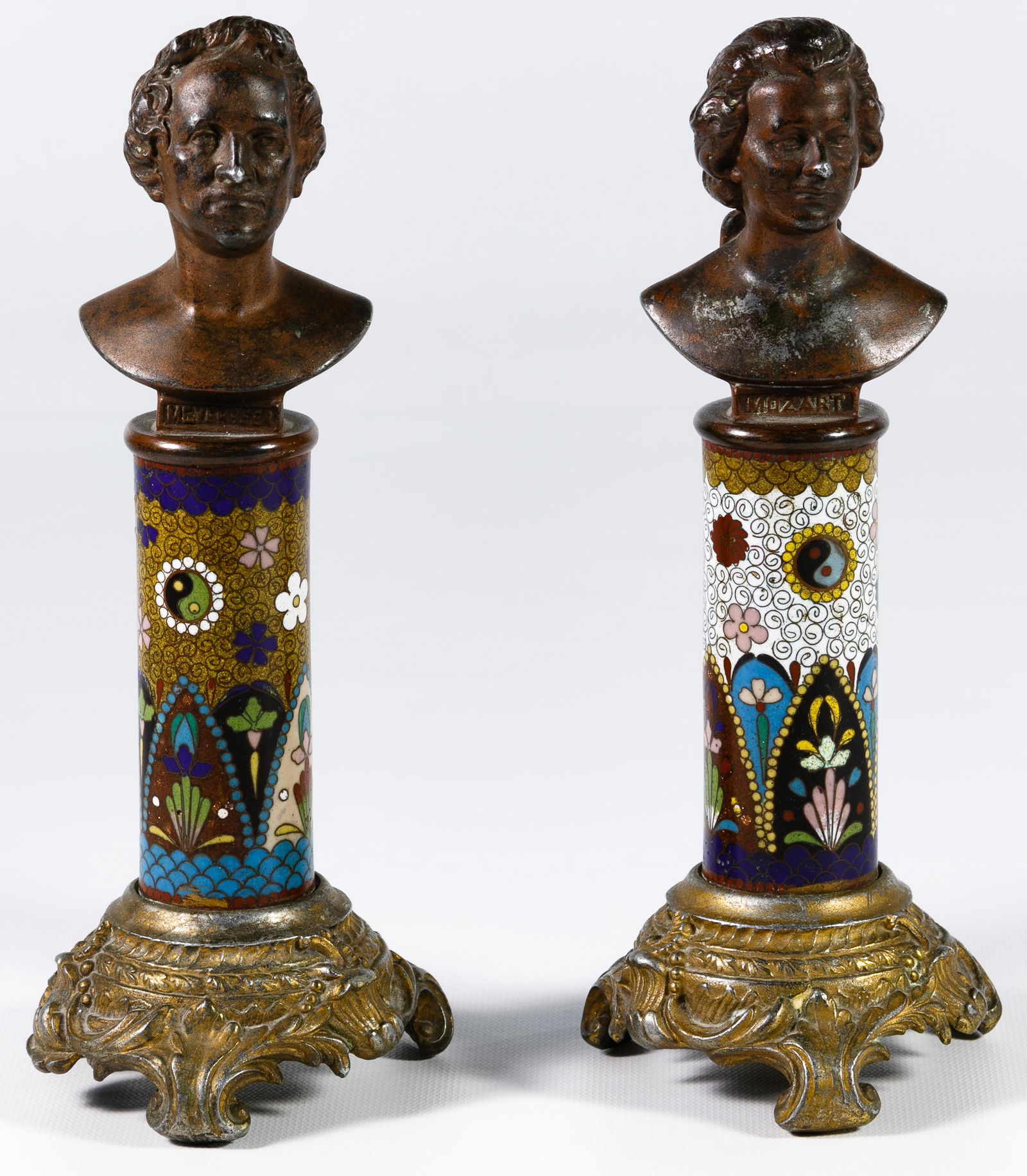Spelter and Cloisonne Statuettes (1 of 3)
