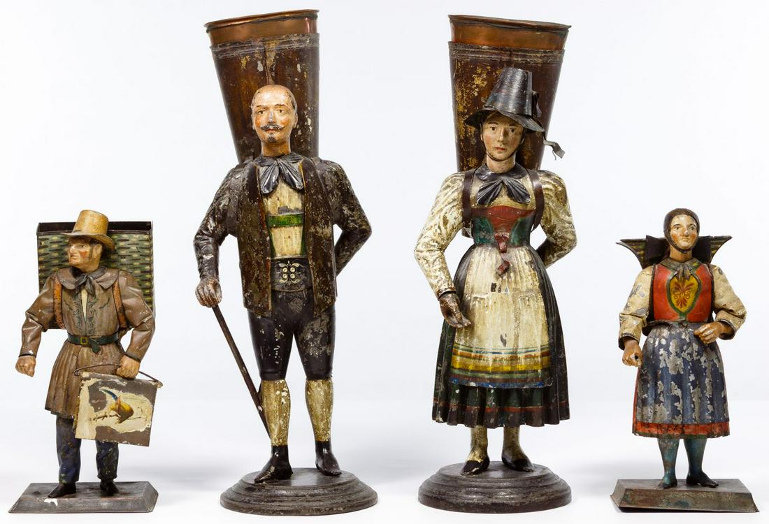 Primitive Figural Metal Vases (1 of 4)