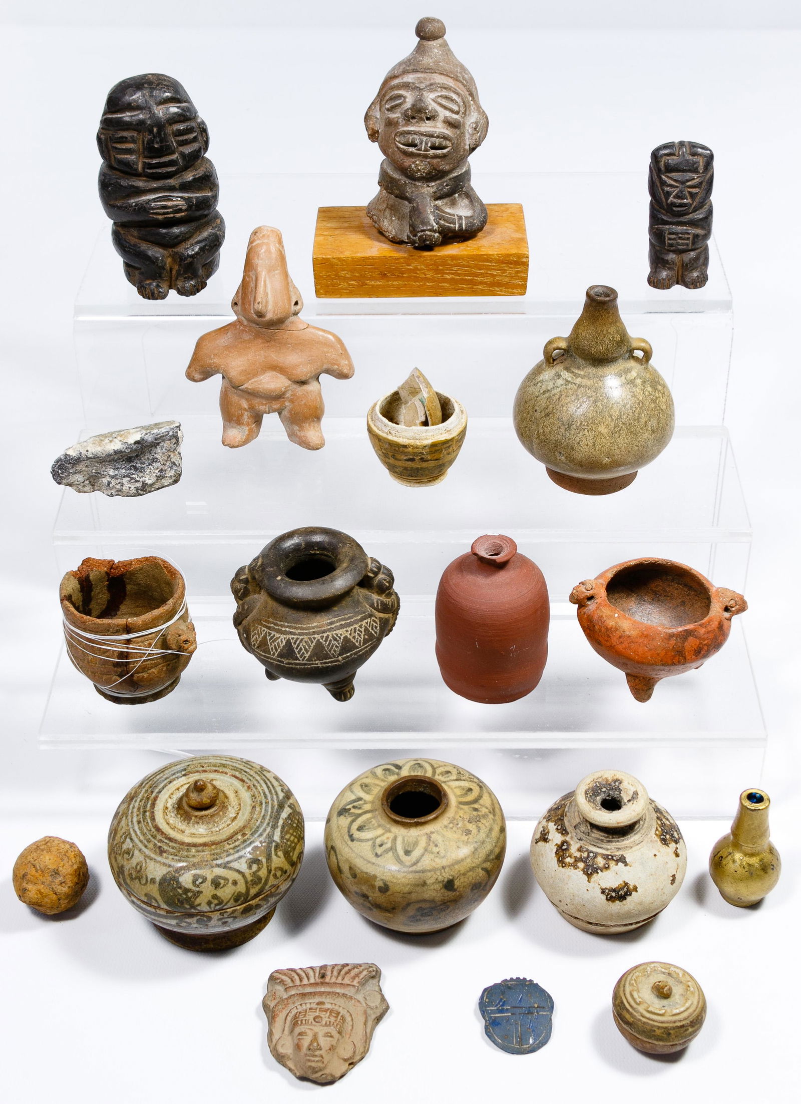 Pottery and Carved Figure Assortment (1 of 1)