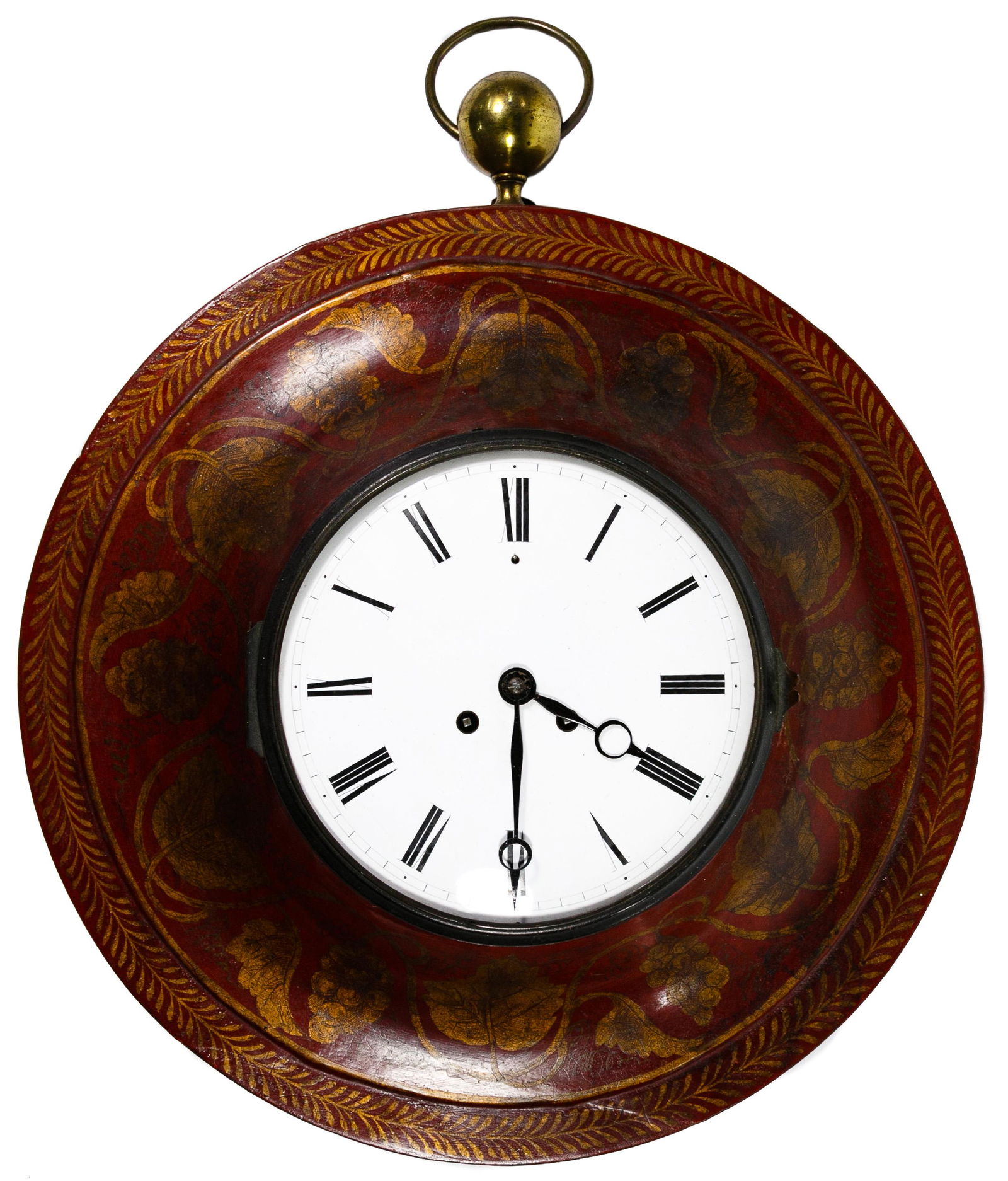 Painted Tin Hanging Wall Clock (1 of 6)