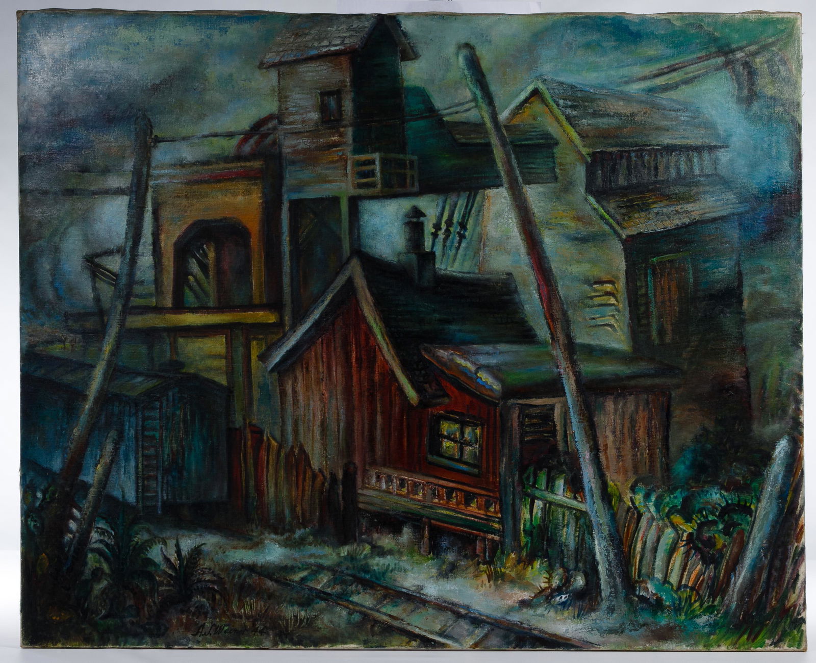 Abraham S Weiner (American, 1897-1982) Oil on Canvas (1 of 4)