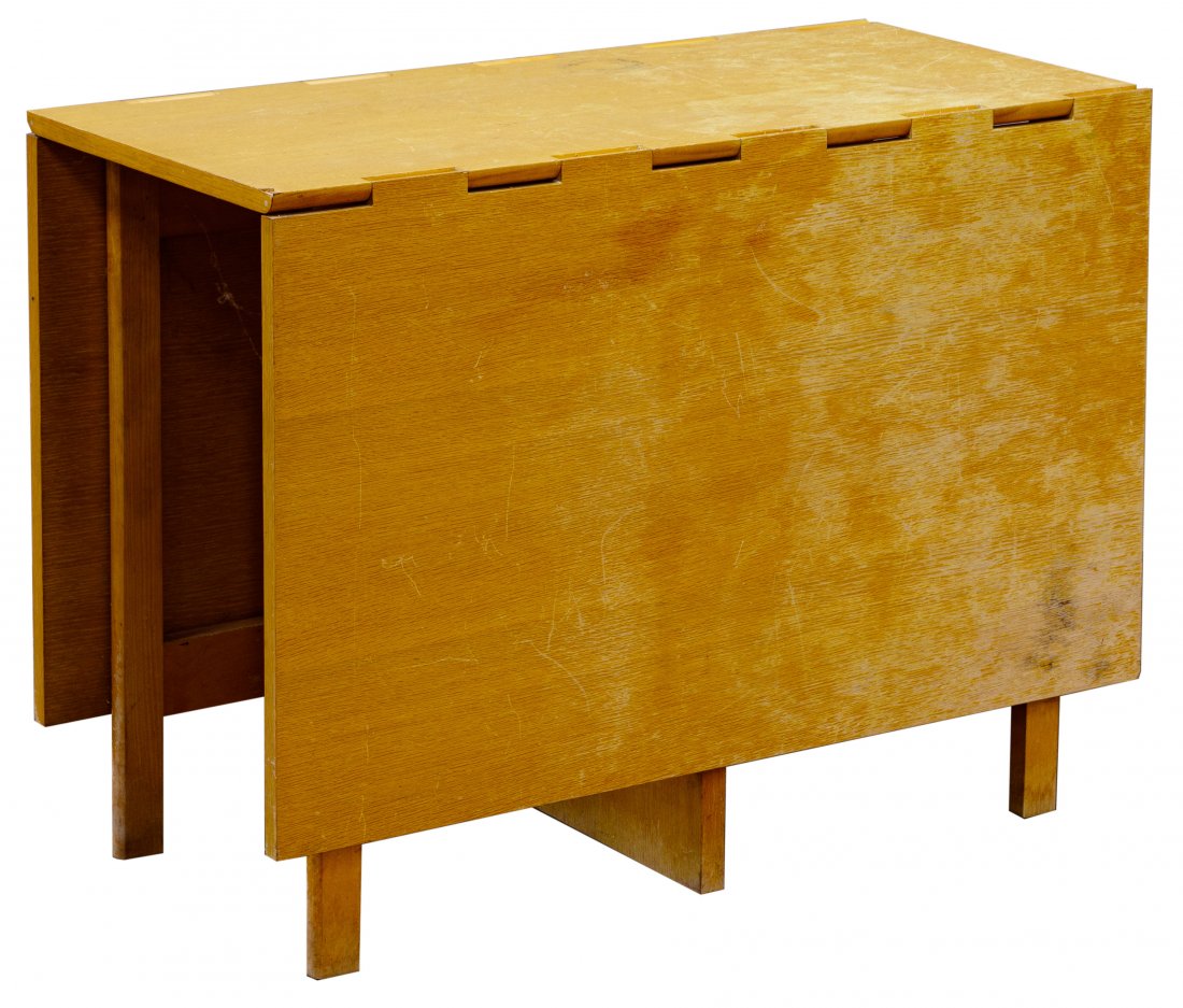 George Nelson and Associates for Herman Miller Gate-Leg: George Nelson and Associates for Herman Miller Gate-Leg Dining Table Model #4656 Herman Miller Collection labeled example Condition: Very Good, veneer lifting on center support at base; moderate wear