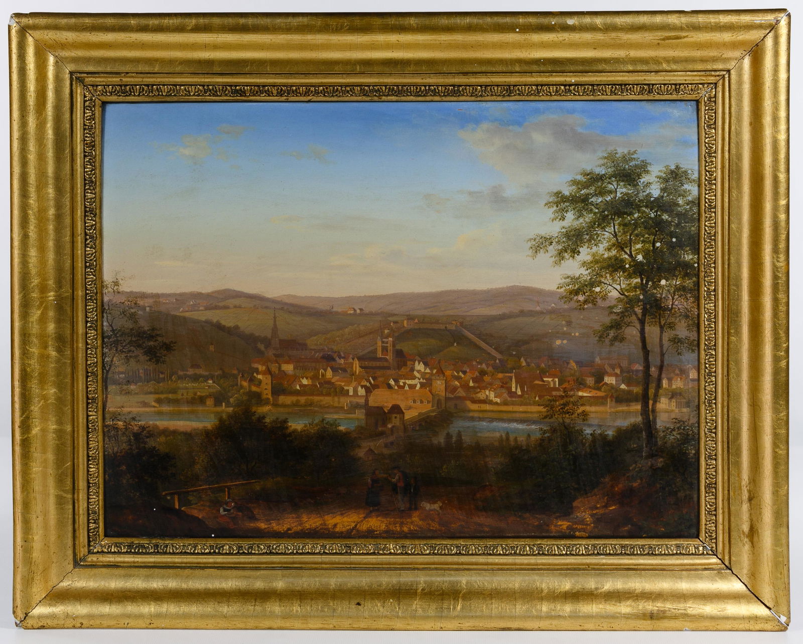 Unknown Artist (German School, 19th Century) Oil Board: Unknown Artist (German School, 19th Century) Oil on Board 1850, unsigned on the front, possible artist signature on the back with the dates 1820-1915, writing on back illegible, depicting a German cou