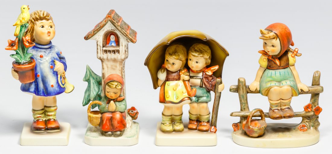 Hummel / Goebel Figurine Assortment: Hummel / Goebel Figurine Assortment Forty-eight items including three #209 'We Wish You the Best' from the sixth issue of century collection, twelve #1387 Christmas gift ornaments, three #988 'Strolli