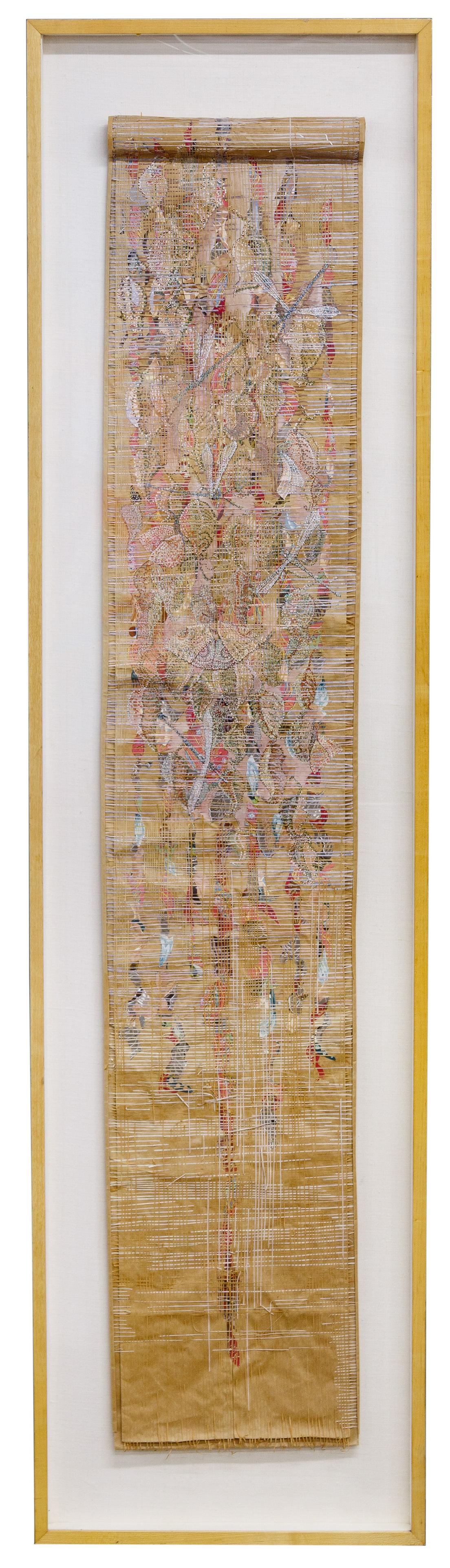 (Attributed to) Alice Shaddle (American, b.1928): (Attributed to) Alice Shaddle (American, b.1928) 'Moth' Paper Collage with Watercolor 1982, unsigned, depicting flying insects, mounted floating on a linen backing and housed in a wood frame under Ple