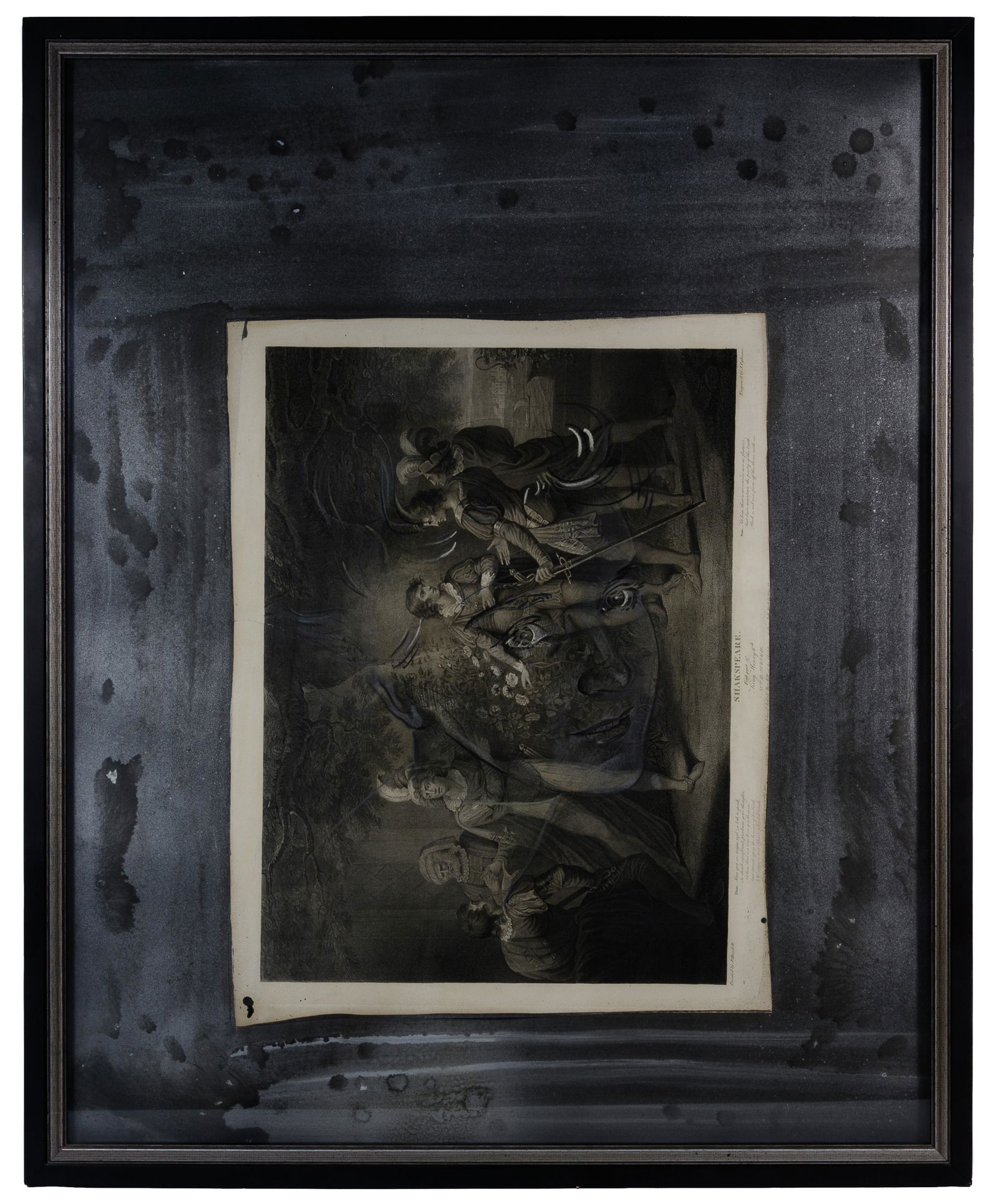 (Attributed to) David Saunders (American, b.1954) 'A: (Attributed to) David Saunders (American, b.1954) 'A Sister' Mixed Media on Paper 1982, unsigned, depicting a three-quarter portrait of a female face drawn in pastel over a found engraving, laid on pa