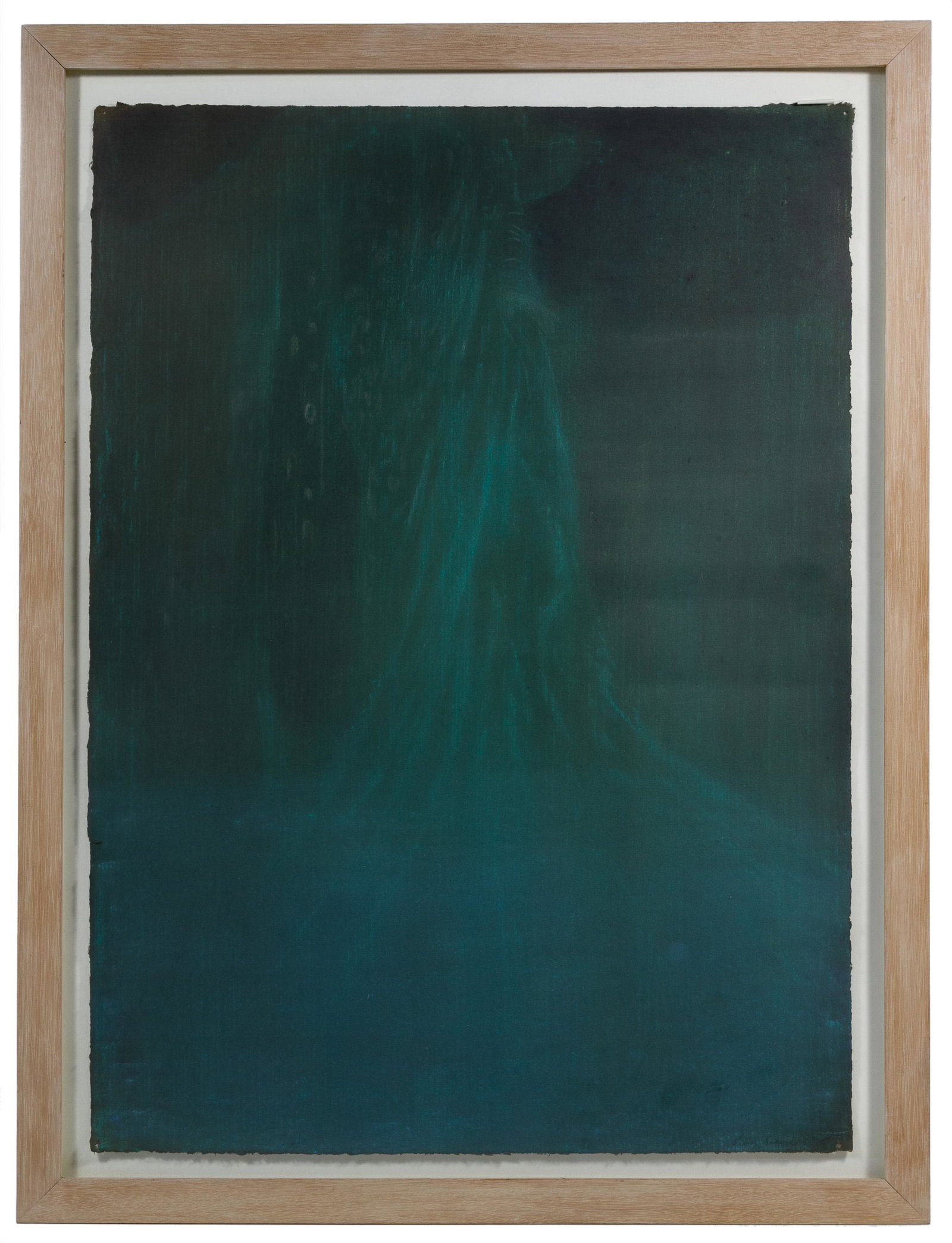 Troy Brauntuch (American, b.1954) Pastel on paper: Troy Brauntuch (American, b.1954) Pastel on paper 1985, signed lower right, abstract composition in shades of teal and gray; floating mount in a wood frame, gallery label en verso Condition: Very Good