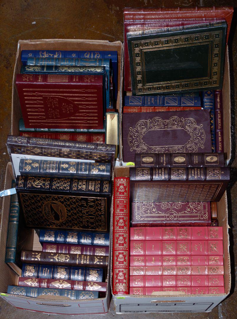 Easton Press Leather Bound Books Assortment: Easton Press Leather Bound Books Assortment Fifty-five leather bound illustrated classics published by Easton Press with seven retaining original shrink wrap, including 'Anna Karenina' by Tolstoy, 'Of