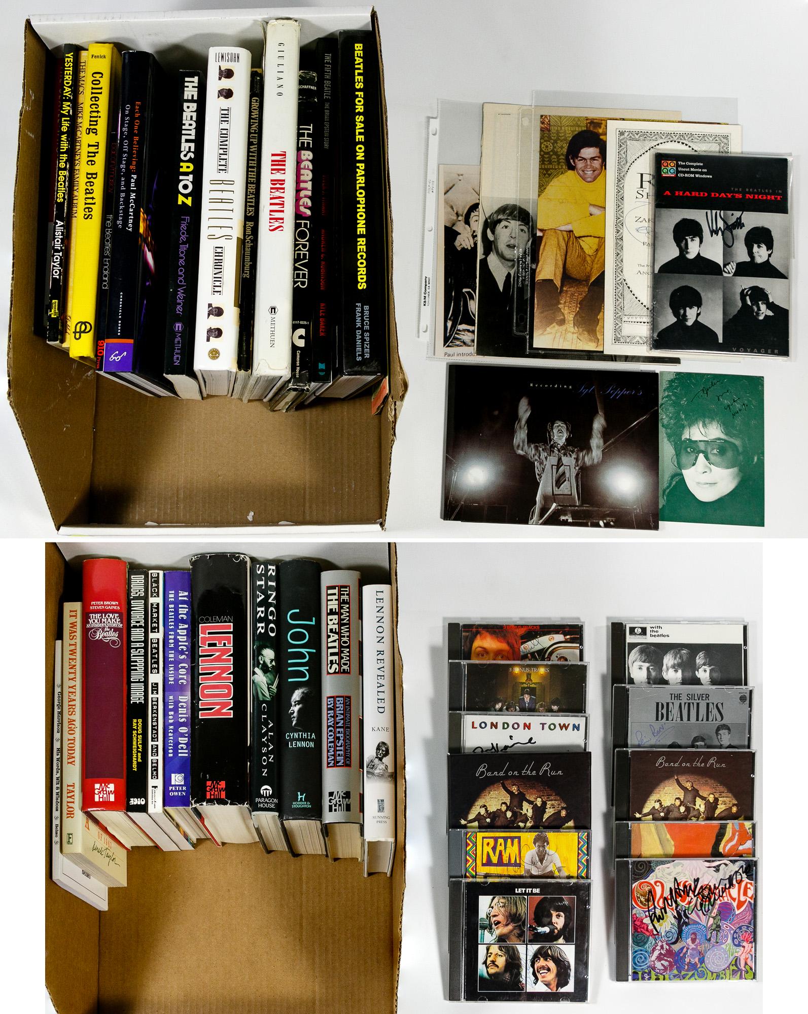 Beatles Book and CD Assortment: Beatles Book and CD Assortment Over thirty-five items including 'Recording Sgt. Pepper's' by Johnny Black, 'John' by Cynthia Lennon, 'Ringo Starr' by Alan Clayson and CDs including 'Let It Be' having 