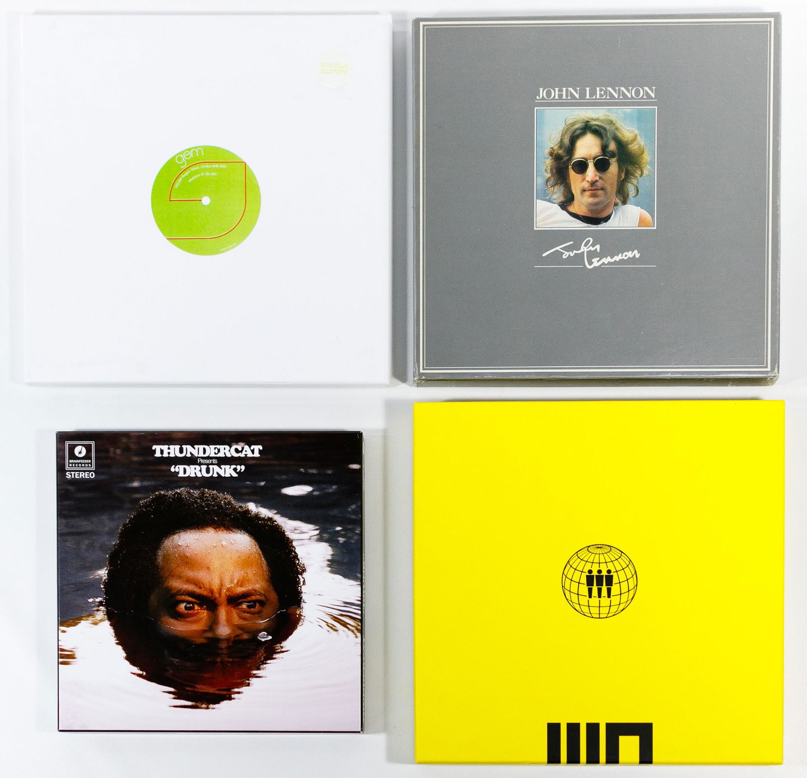Vinyl Box Set Assortment: Vinyl Box Set Assortment Four items including John Lennon 'Silver Signature' 1981, David Bowie 'Rough Mix' recorded 1971 and released 2017, Thundercat 'Drunk' recorded on four red vinyls and Third Man