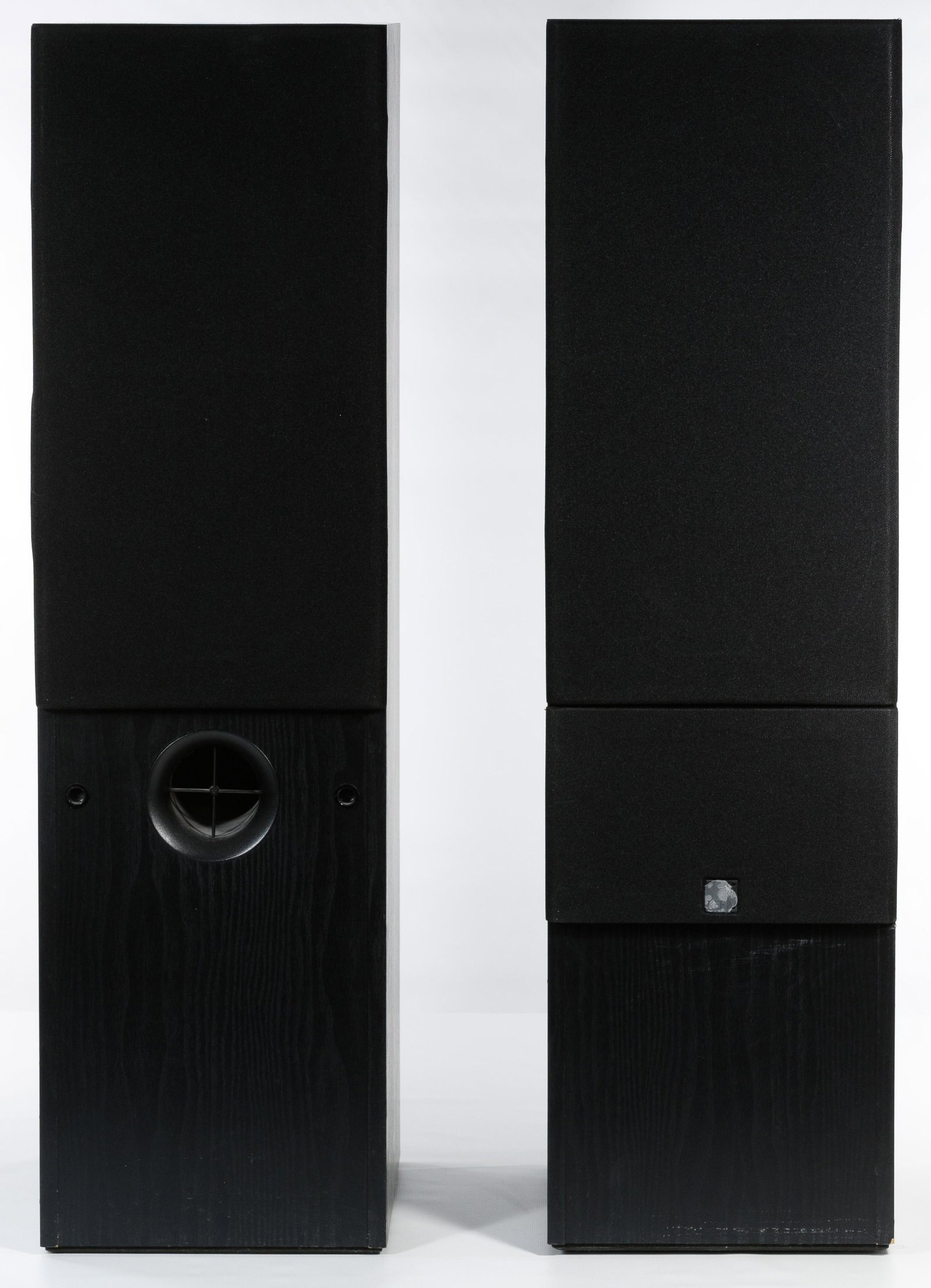 KEF C85 Standing Tower Floor Speakers: KEF C85 Standing Tower Floor Speakers Serial #001945, 001946, C-Series, Model SP3121, 4 amp, 150 watt Condition: Very Good, overall light to moderate wear, speaker 46 upper screen having 3.5-inch slit