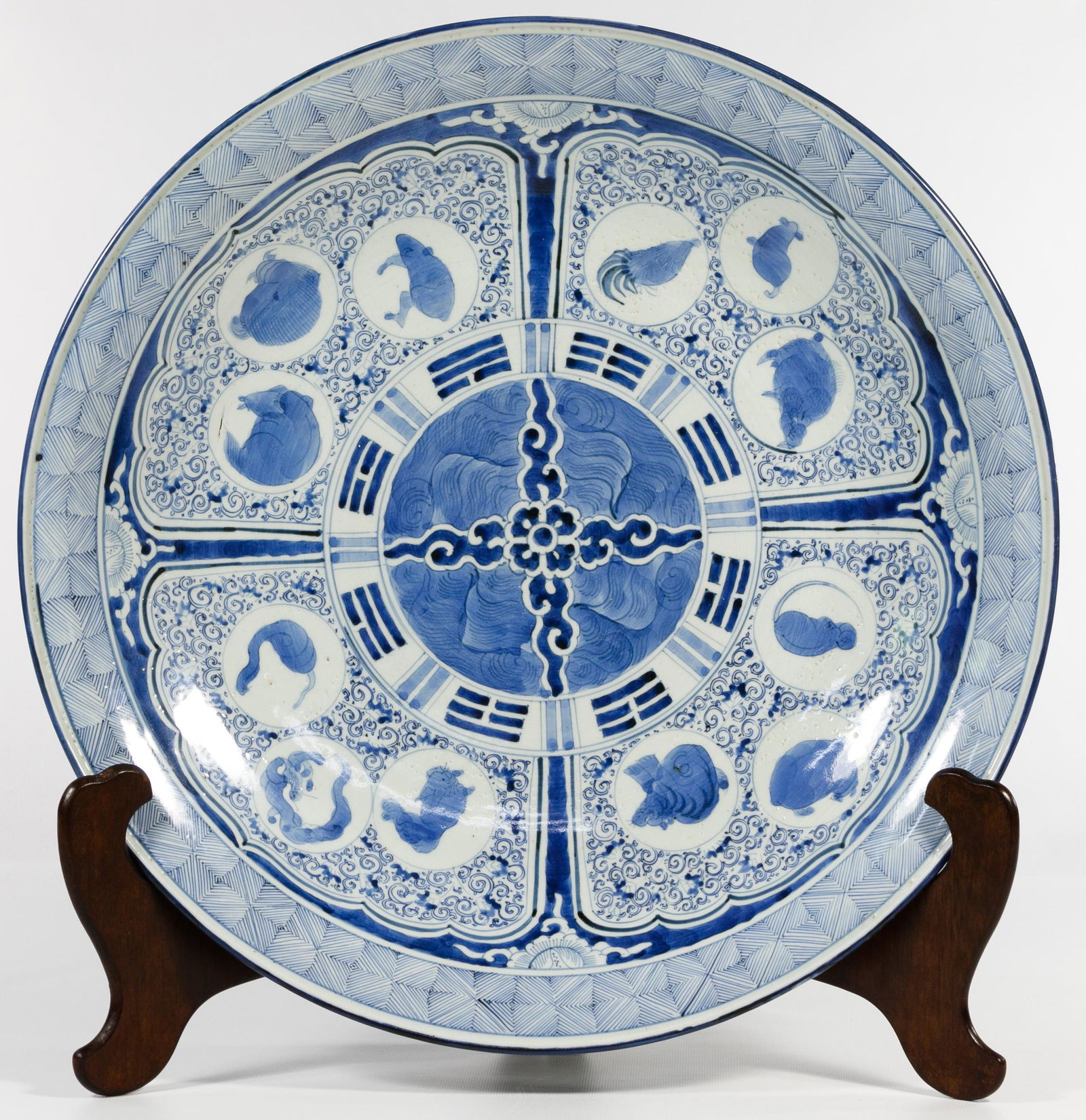 Japanese Arita Ming Style Zodiac Charger with Stand (1 of 8)