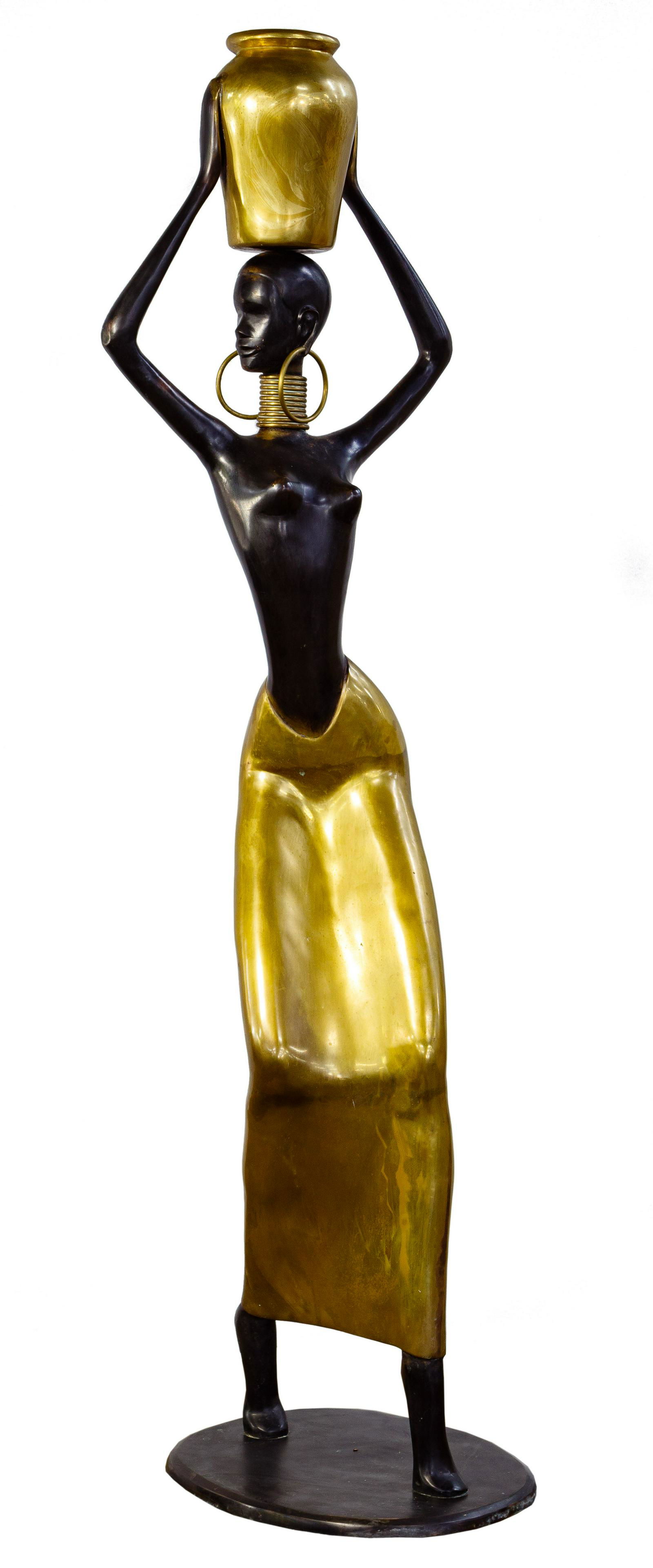 Hagenauer Style African Woman Bronze Statue (1 of 3)