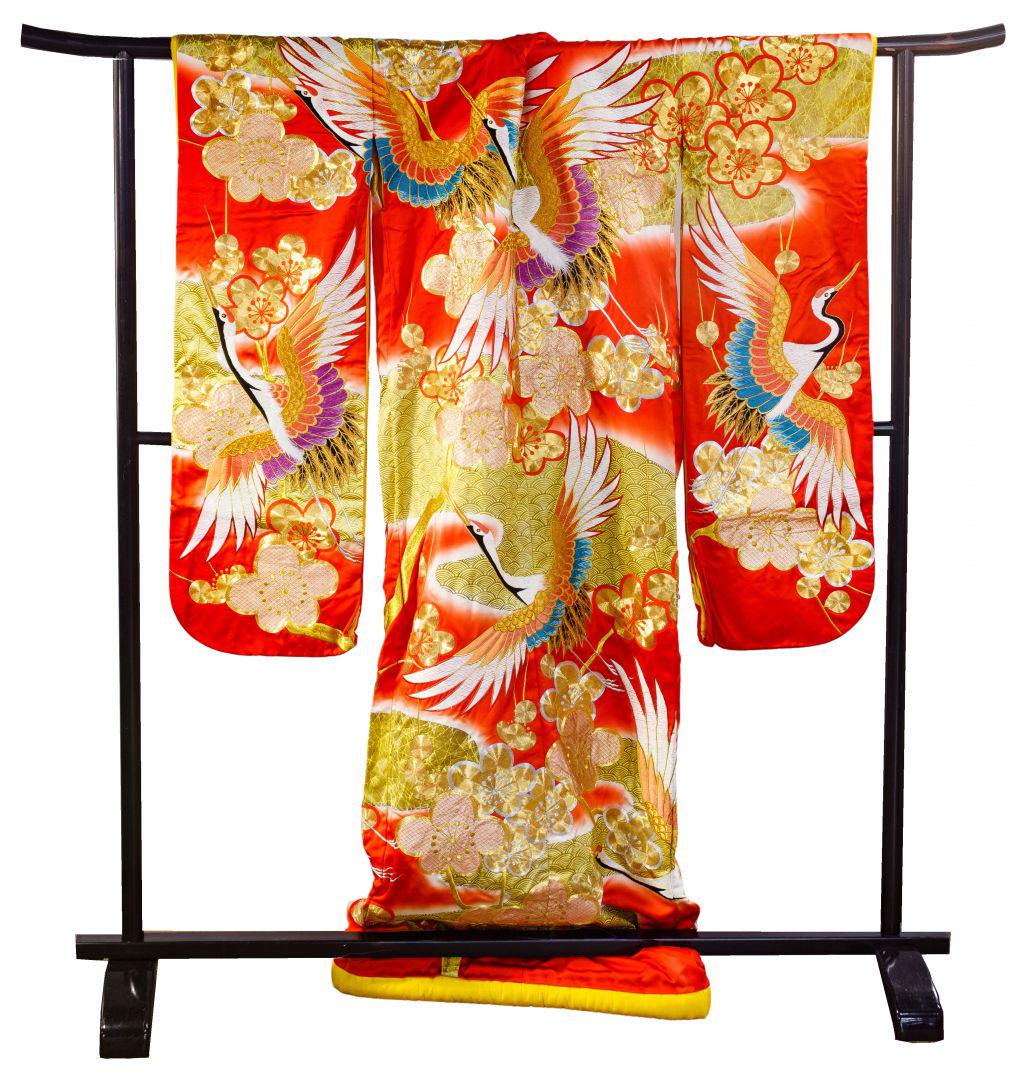 Japanese Silk Kimono with Stand (1 of 2)